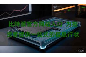 比特派官方网站入口  为投资者提供一站式的信息行状