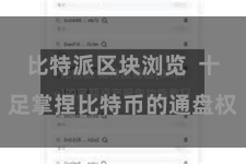 比特派区块浏览  十足掌捏比特币的通盘权